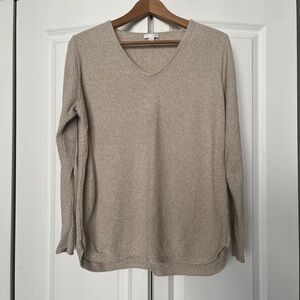 V-Neck Beige Sweater